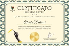 Certificato 100 artisti d'Italia