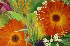 MAZZO DI FIORI acrilico su tela 60 x 60