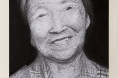 Ritratto di vecchia, disegno matita 35 x 50