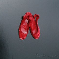 Abbiamo camminato insieme, Tecnica mista e materiali applicati su pannello, 2005, cm 64x64