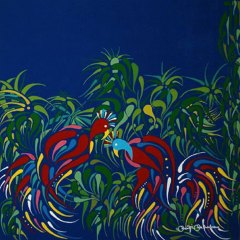 Dialogo (Collezione Colombara), Smalto acrilico su tela, 2004, cm 109x109