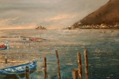 Iseo lake and islands 22 - olio su tavola