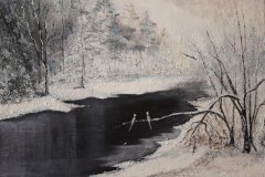 SPECCHIO DI GHIACCIO Acrilico su tela 50x35 Inverno. Come un seme il mio animo ha bisogno del lavoro nascosto di questa stagione. Giuseppe Ungaretti