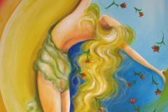 La danza della Luna, acrilico su tela, cm 100x70