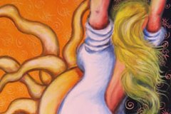 La danza della Luna piena, acrilico su tela, cm 60x40