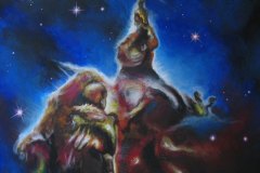 Rami, Nebulosa anomala - Il Cavaliere, acrilico su tela, 80x90, 2012