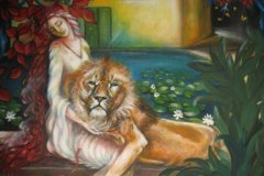 Rami, Il nastro rosso, acrilico su tela, 50x50, 2014
