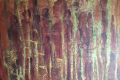Shadows in a ghost forest, acrilico su tela, 60x80, 2022