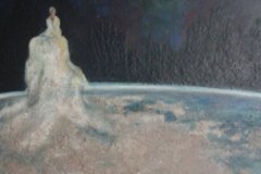 Cenere 2, tecnica mista: cenere d'ulivo e colori acrilici su tela, 70x100, 2019