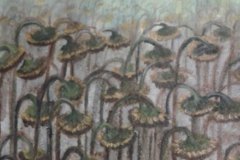Cenere 3, tecnica mista: cenere d'ulivo e colori acrilici su tela, 70x100, 2019