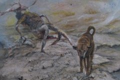Cenere 5, cenere d'ulivo e acrilico su tela, 2019