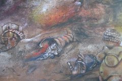 Cenere 6 - tecnica mista cenere ulivo colori acrilici, 80x120, 2019