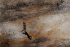 Cenere 8, cenere di ulivo e acrilico, 40x40 2020