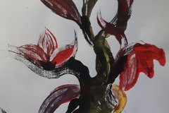 Pittura monotipo, olio, 2020