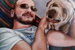 Rami, Sebastian e Sirio, acrilico su tela, 40x50, 2017