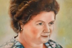La mia Maestra, acrilici su tela, 30x40, 2022