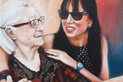 Silvia e la nonna, acrilico su tela, 30x40, 2023