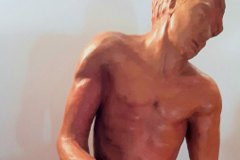 Narciso, scultura in argilla, h. 28 cm, 2021