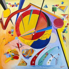 Le vele, Acrilico su tela, cm 80x80, Giugno 2019