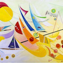 Sulle note, Acrilico su tela, cm 50x70, Giugno 2019
