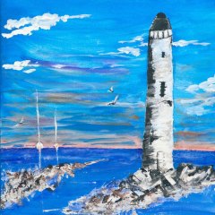 Il faro, Acrilico su tela, cm 24x30