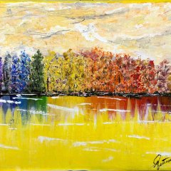 Riflessi, Acrilico su tela, cm 24x30, Febbraio 2019